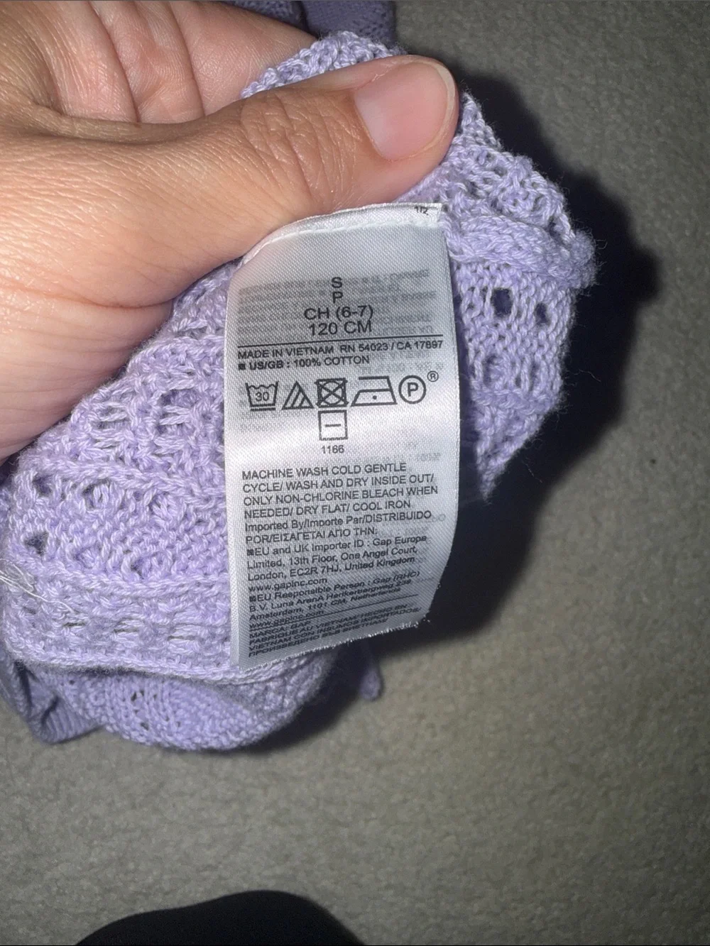 GAP Kids Lavender Knit Puff Sleeve Top